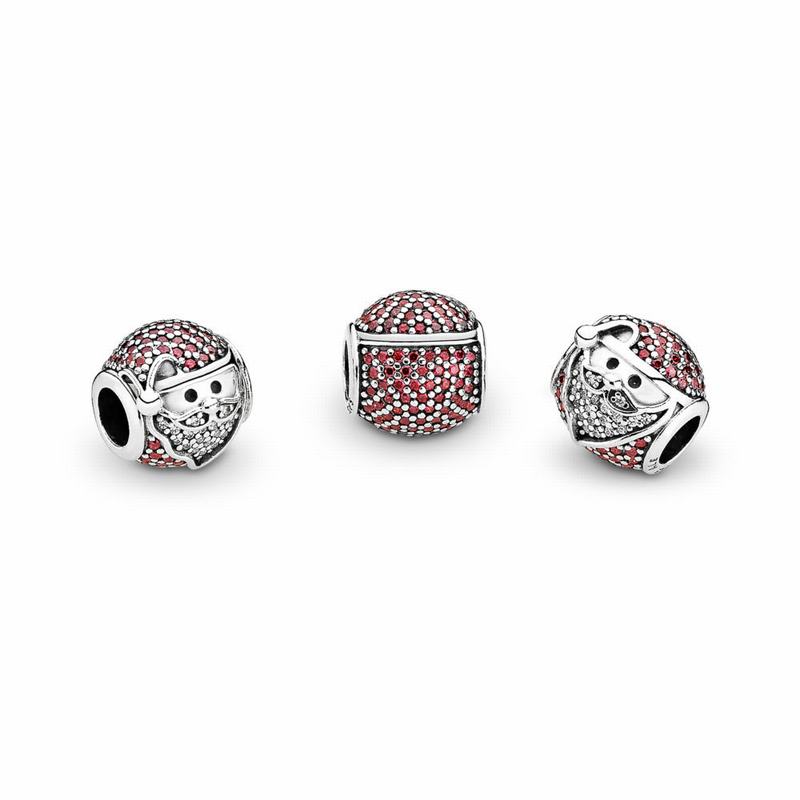 Pandora Sparkling Jolly Santa Charm Ireland - Sterling Silver/Red/Cubic Zirconia - 491032VUL